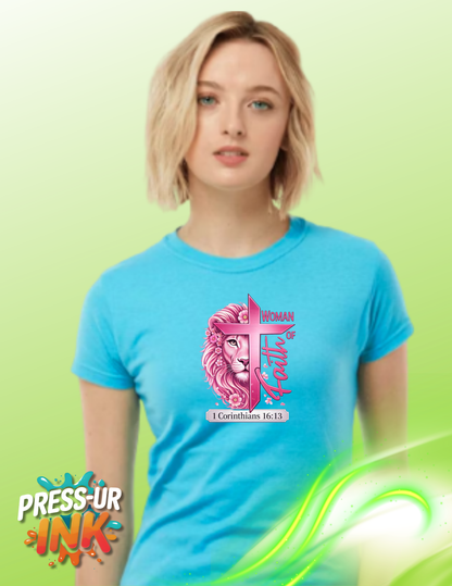 Woman of Faith - Elegant Glow T-Shirt – Grace in Every Detail