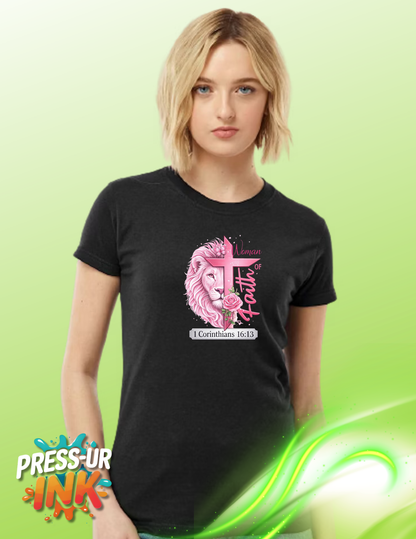 Woman of Faith - Elegant Glow T-Shirt – Grace in Every Detail