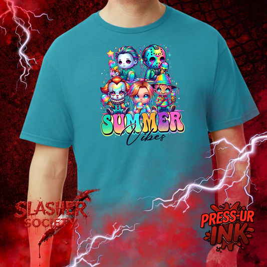 🌈🍦 Summer Vibes Tee – Cute Horror Ice Cream Shirt