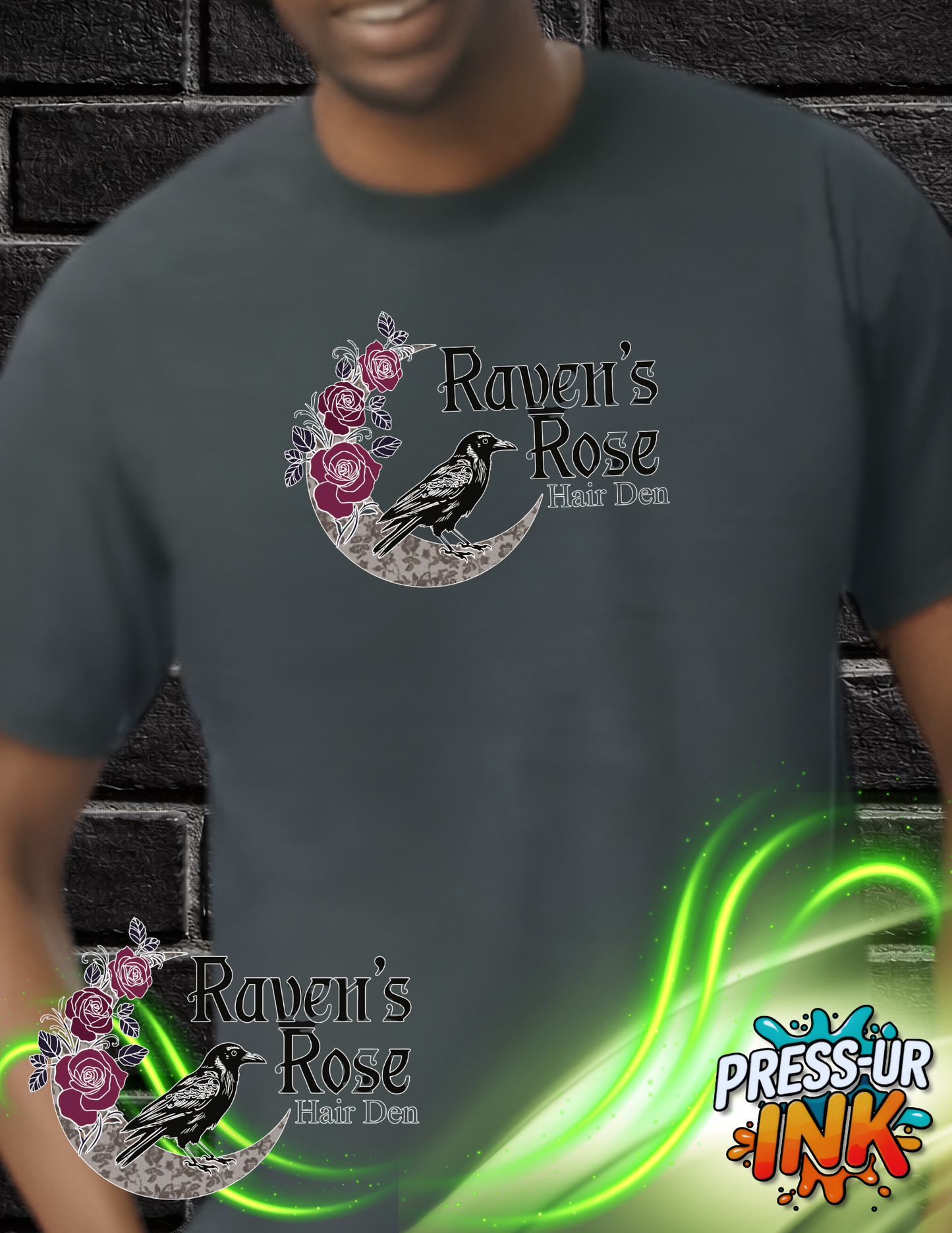 Raven’s Rose Hair Den Logo Softstyle T-Shirt – Premium Salon Tee, Lightweight Graphic Shirt